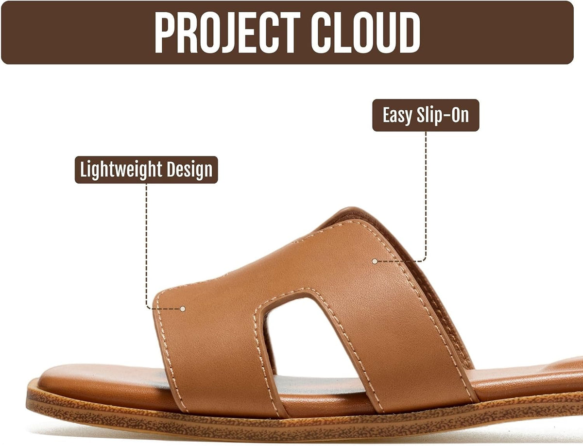 Project Cloud 100% Genuine Leather Sandals Women Flats For Women (Jannel)