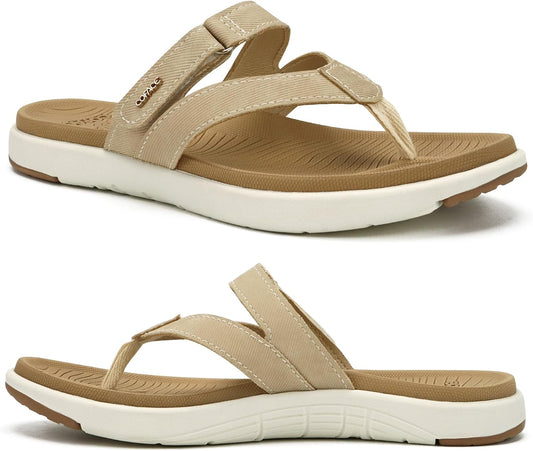 COFACE Womens Orthopedic Flip Flops Arch Support Yoga Walking Thong Sandals