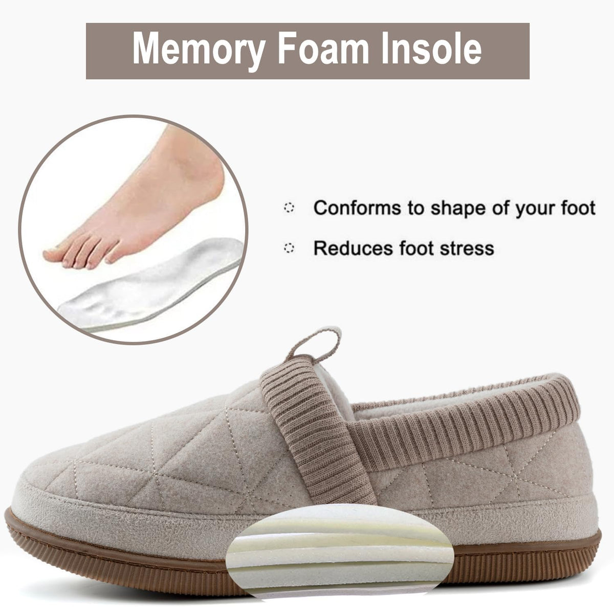 RockDove Women's Knit Cuff Closed Back House Slippers