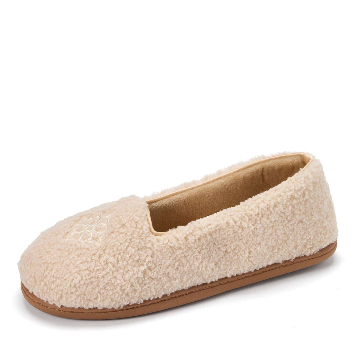Dearfoams Women's Rebecca Soft Memory Foam Lightweight House Shoes Cozy Loafer with Warm Lining and Wide Widths Slipper