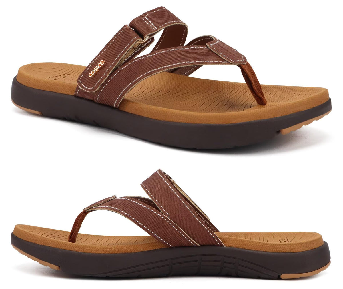 COFACE Womens Orthopedic Flip Flops Arch Support Yoga Walking Thong Sandals