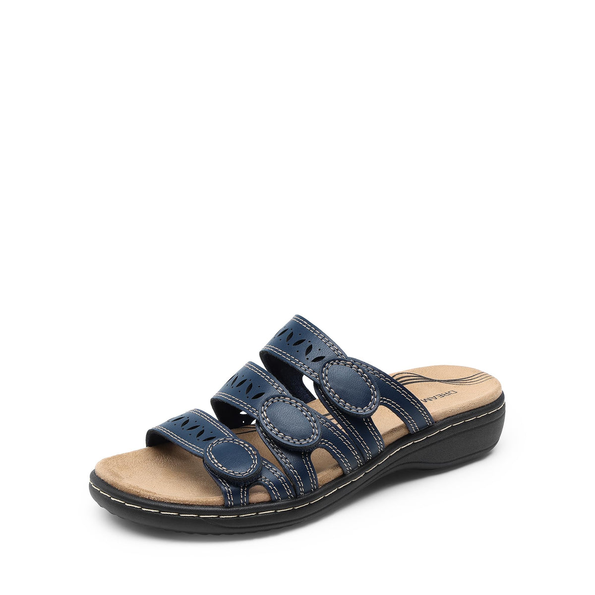 DREAM PAIRS Women's Slide Sandals Slip On Flats Sandals