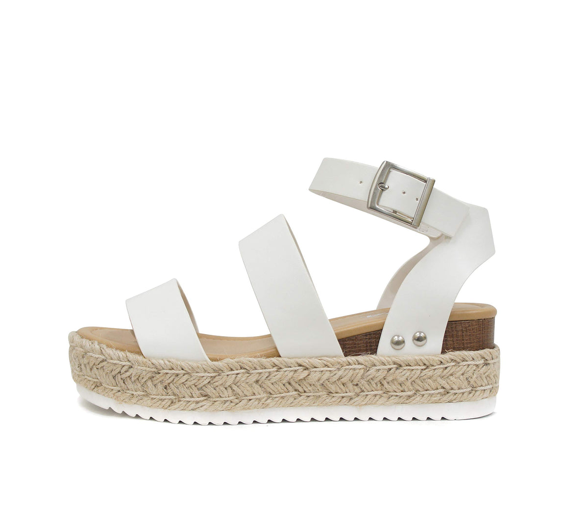 Soda Topic Open Toe Buckle Ankle Strap Espadrilles Flatform Wedge Casual Sandal