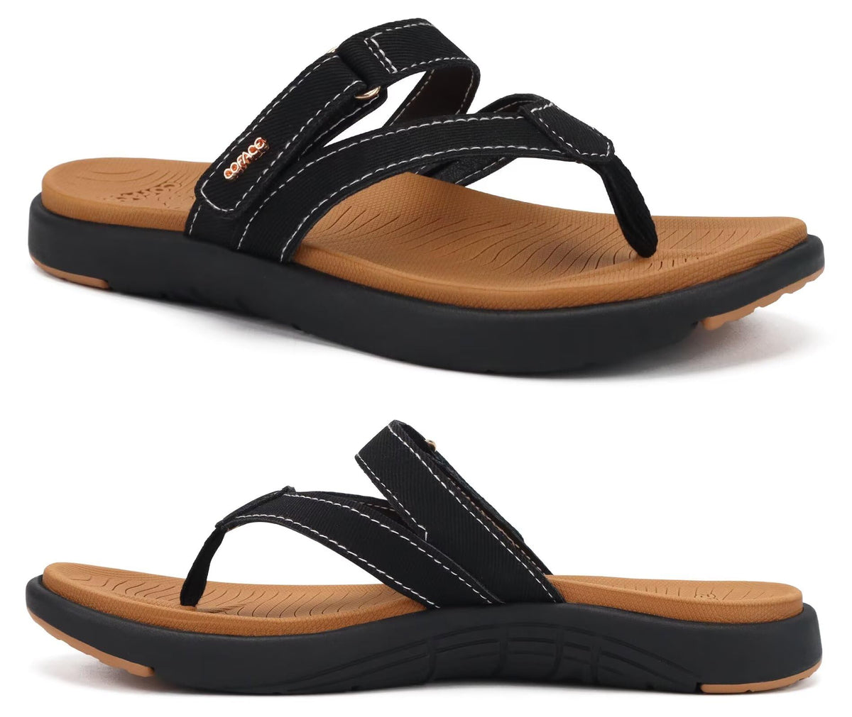 COFACE Womens Orthopedic Flip Flops Arch Support Yoga Walking Thong Sandals