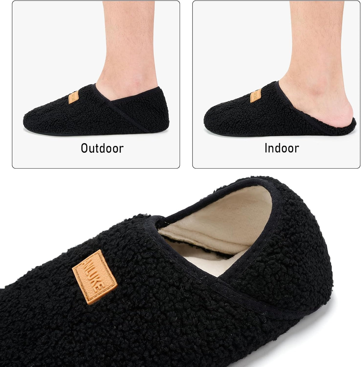 ANLUKE House Slippers for Women Men Fuzzy Socks Indoor/Outdoor