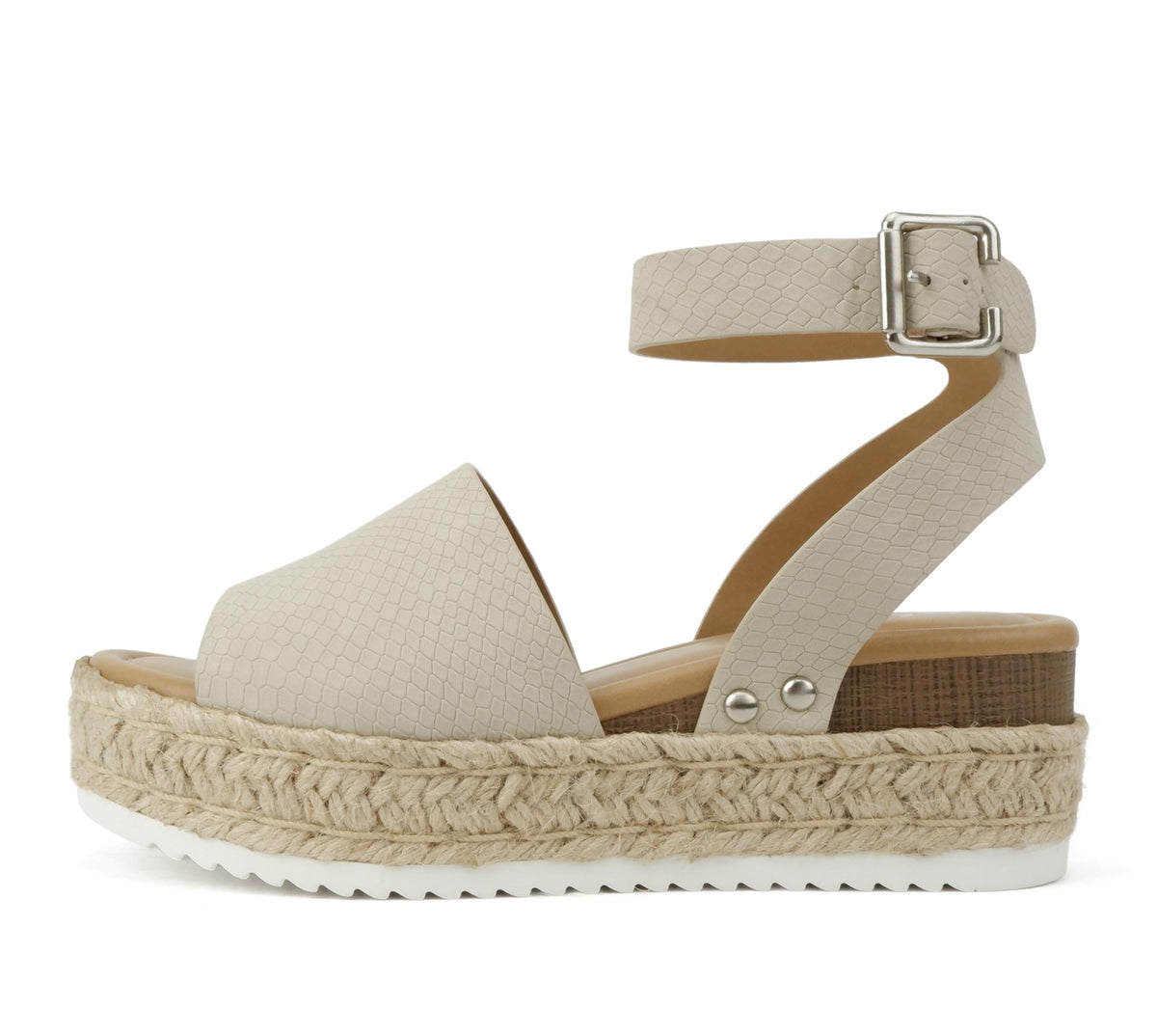Soda Topic Open Toe Buckle Ankle Strap Espadrilles Flatform Wedge Casual Sandal