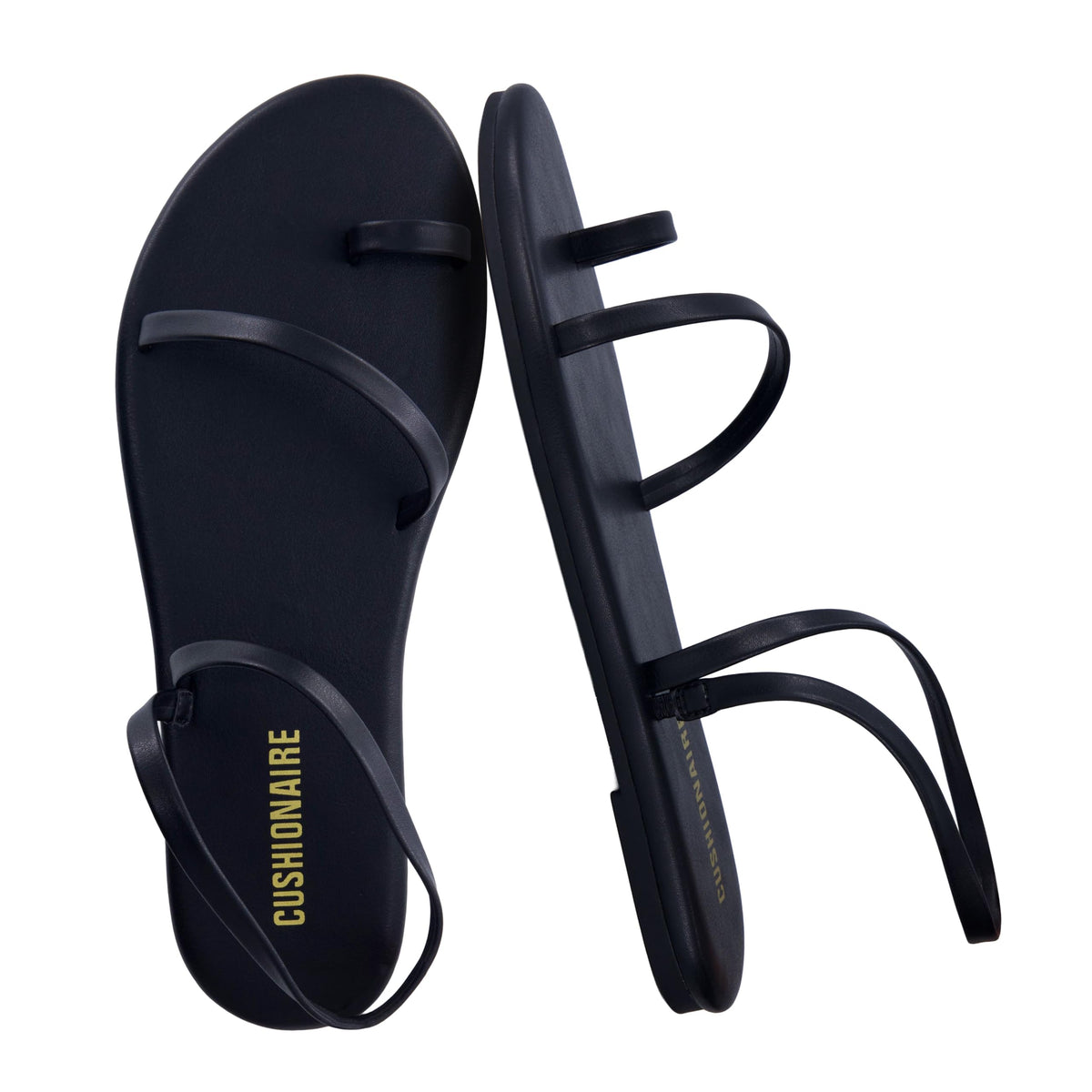 CUSHIONAIRE Chai Strappy Flip Flops for Women, Comfortable Casual Women Sandals with Memory Foam