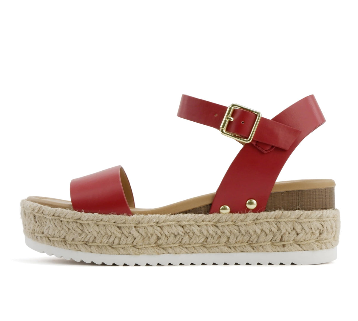 Soda CLIP ~ Women Open Toe Ankle Strap Platform Espadrille Sandal