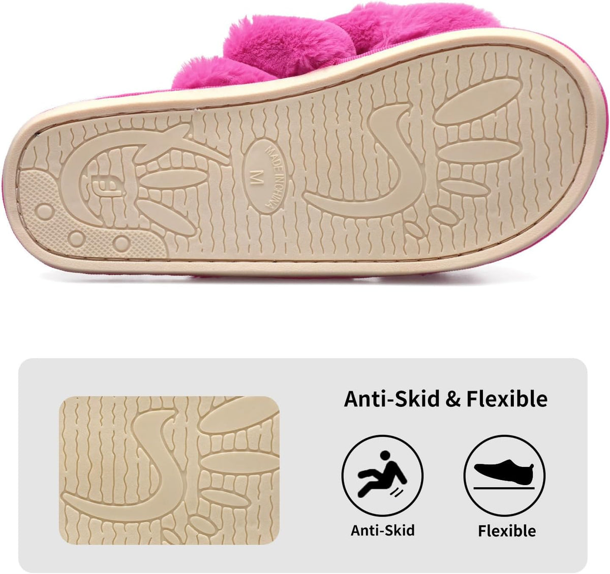 JIASUQI Womens Slippers Fuzzy Fluffy House Slippers for Women House Shoes