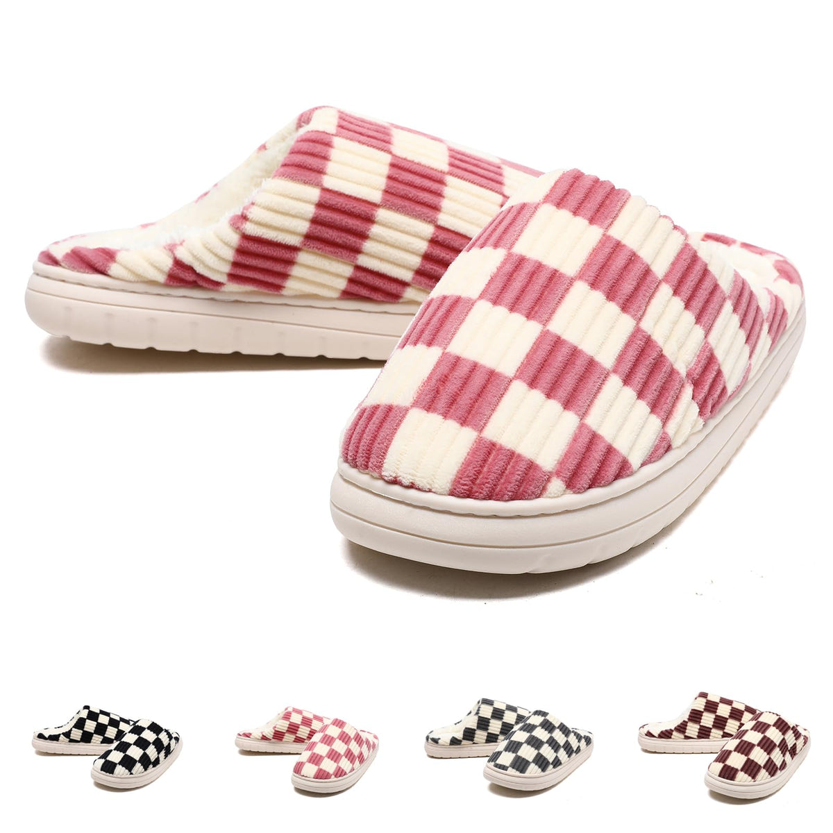 Guyarns House Slippers for Women & Men - Fuzzy, Casual Indoor/Outdoor Shoes with Memory Foam & Faux Fur Lining