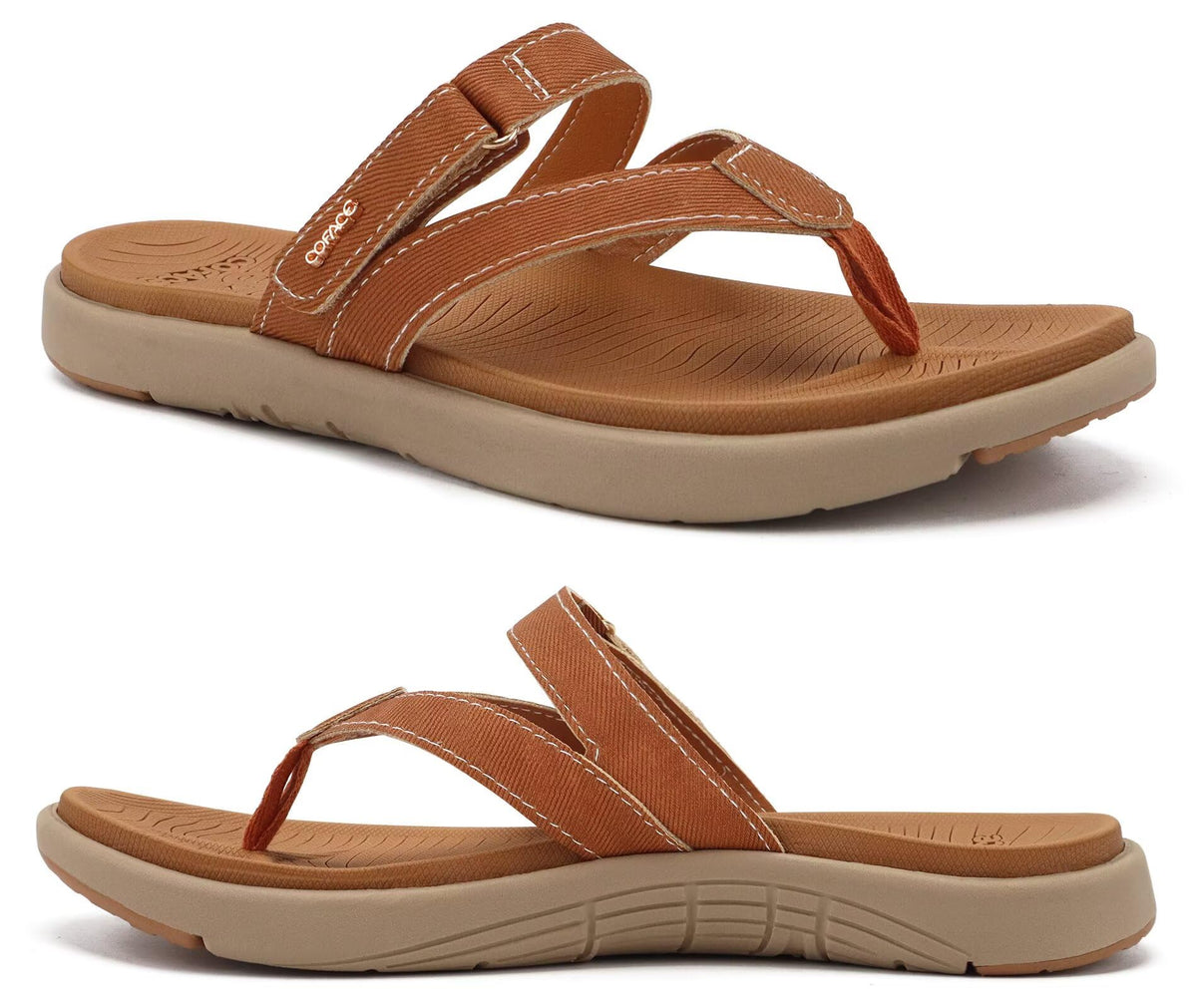 COFACE Womens Orthopedic Flip Flops Arch Support Yoga Walking Thong Sandals