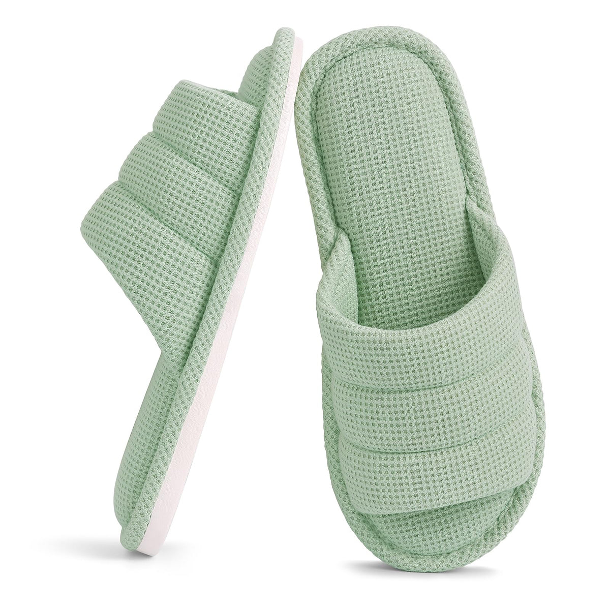 shevalues Summer House Slippers for Women Men Waffle Indoor Slippers