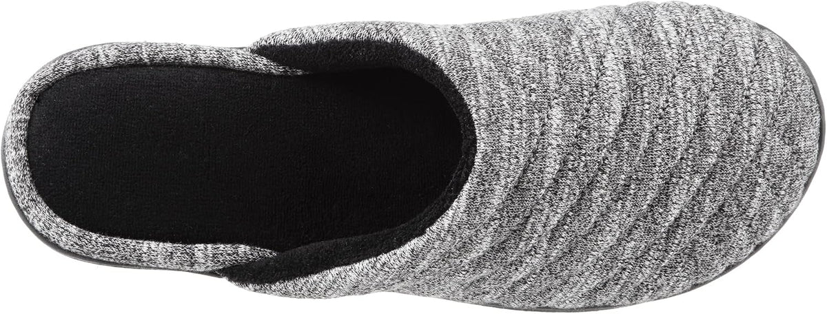 Isotoner Women's Premium Knit Slide Slippers - Moisture-Wicking Lining, Rubber Indoor/Outdoor Sole - Machine Washable House Shoes