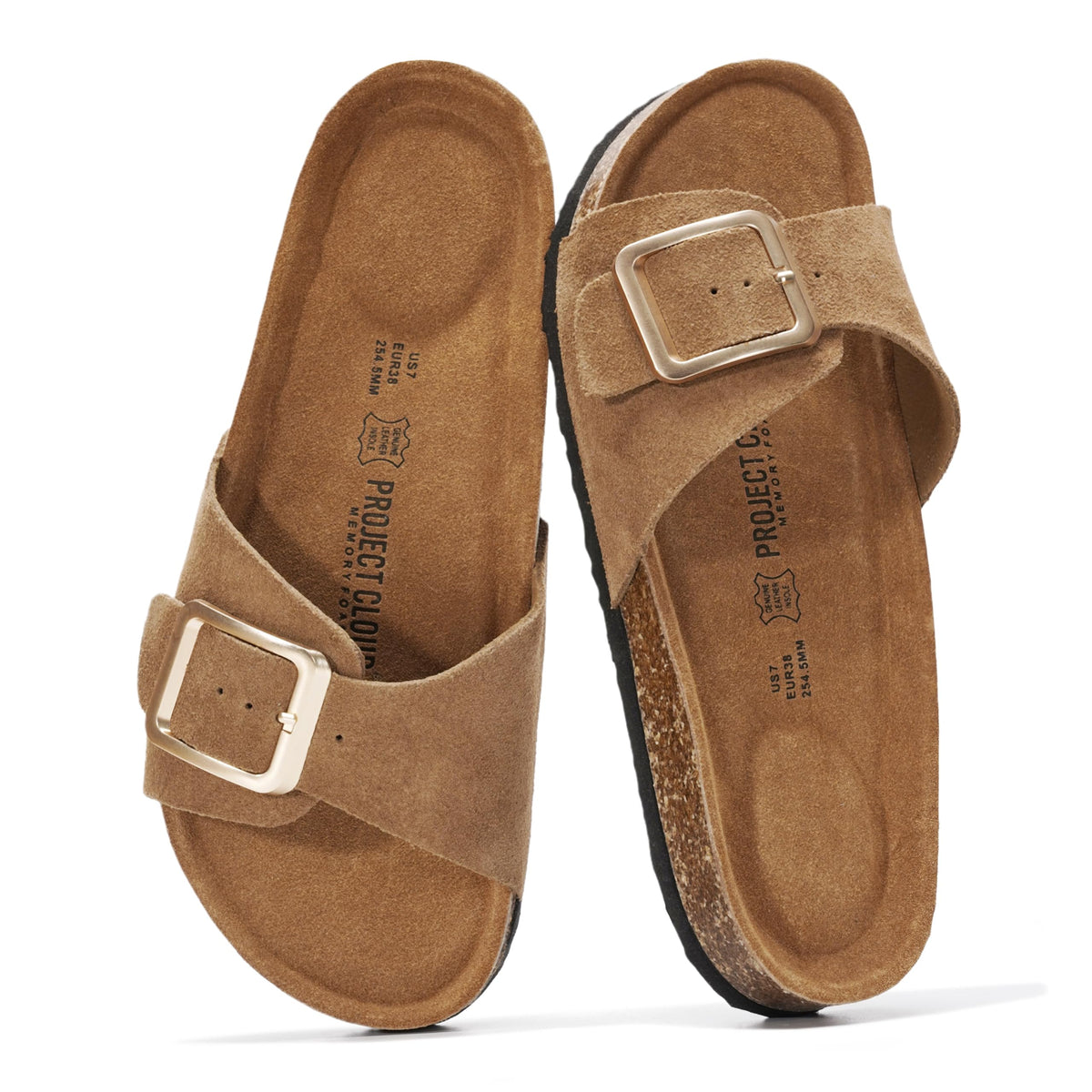 Project Cloud 100% Genuine Leather Sandals Women Comfortable Womens Slides