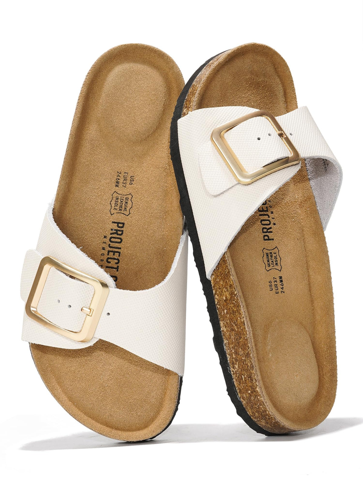 Project Cloud 100% Genuine Leather Sandals Women Comfortable Womens Slides