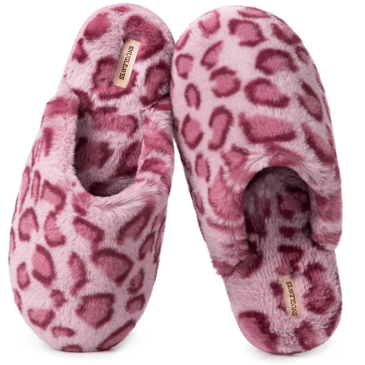 Snug Leaves Women's Fuzzy Scuff Slippers Memory Foam Non-slip House Shoes