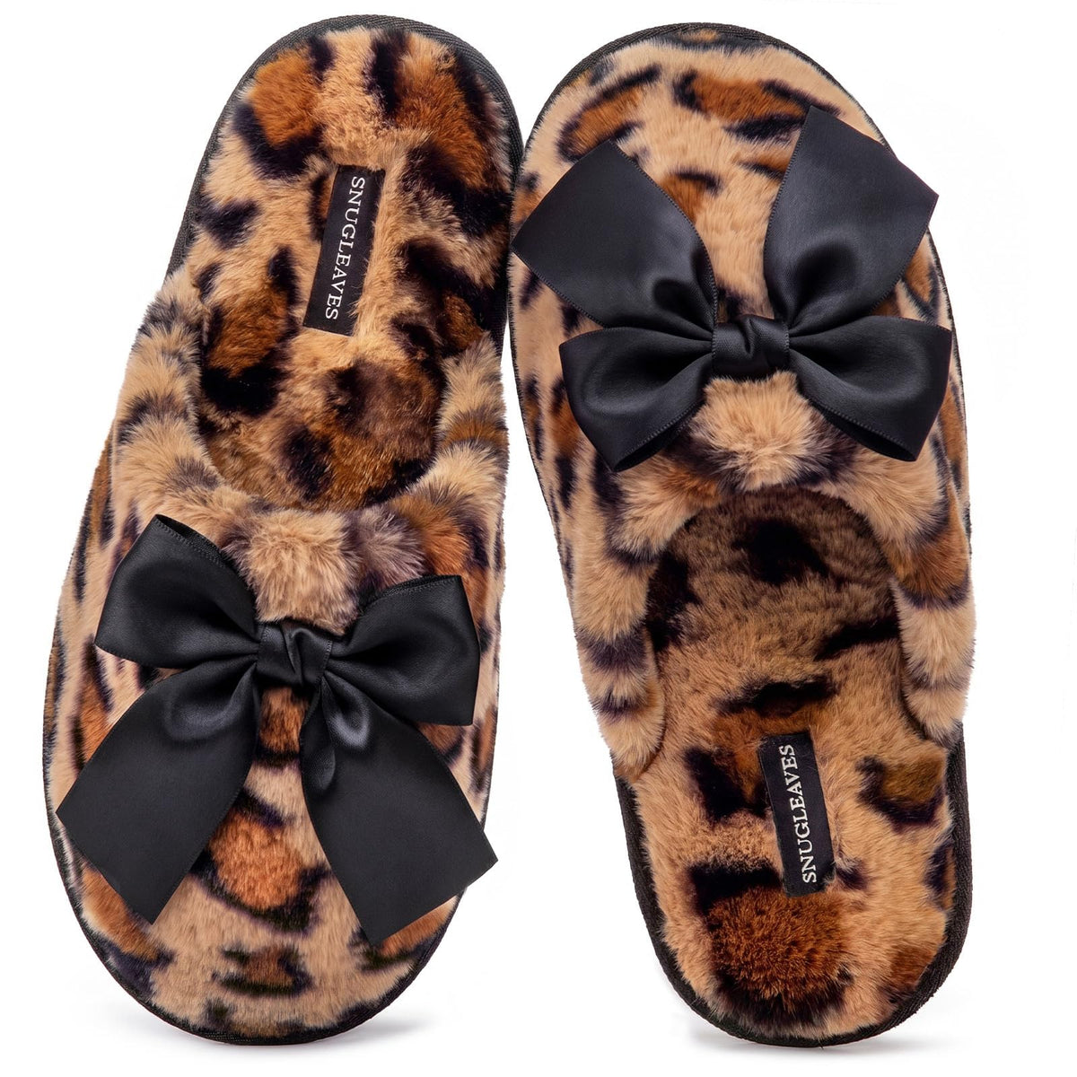 Snug Leaves Women's Fuzzy Scuff Slippers Memory Foam Non-slip House Shoes