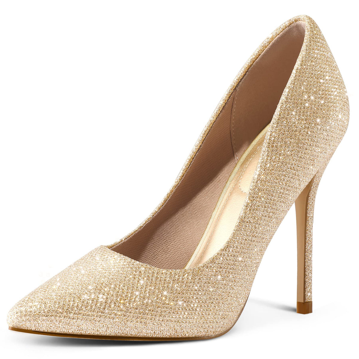 mysoft Women's High Heels Pumps Closed Pointed Toe Stiletto 4IN Dress Shoes