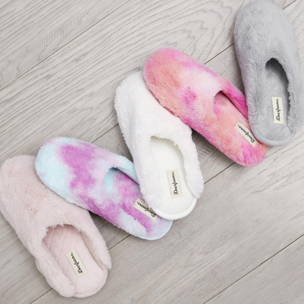 Dearfoams womens Bailey Plush Furry Scuff Slipper