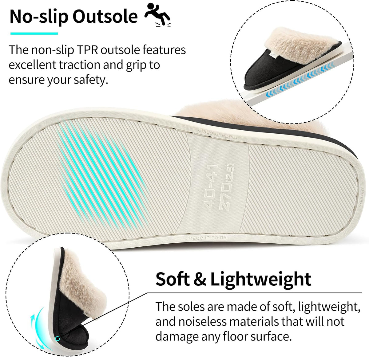 Aomigoct Womens Fuzzy House Slippers: Warm Plush & Non-Slip for Everyday Soft - The Perfect Thoughtful Gift for Mom & Grandma in Winter
