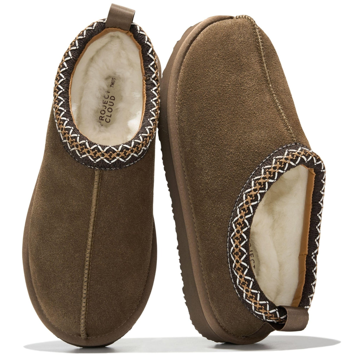 100% Genuine Leather Womens Slippers Fur-Lined Shearling Slippers for Women