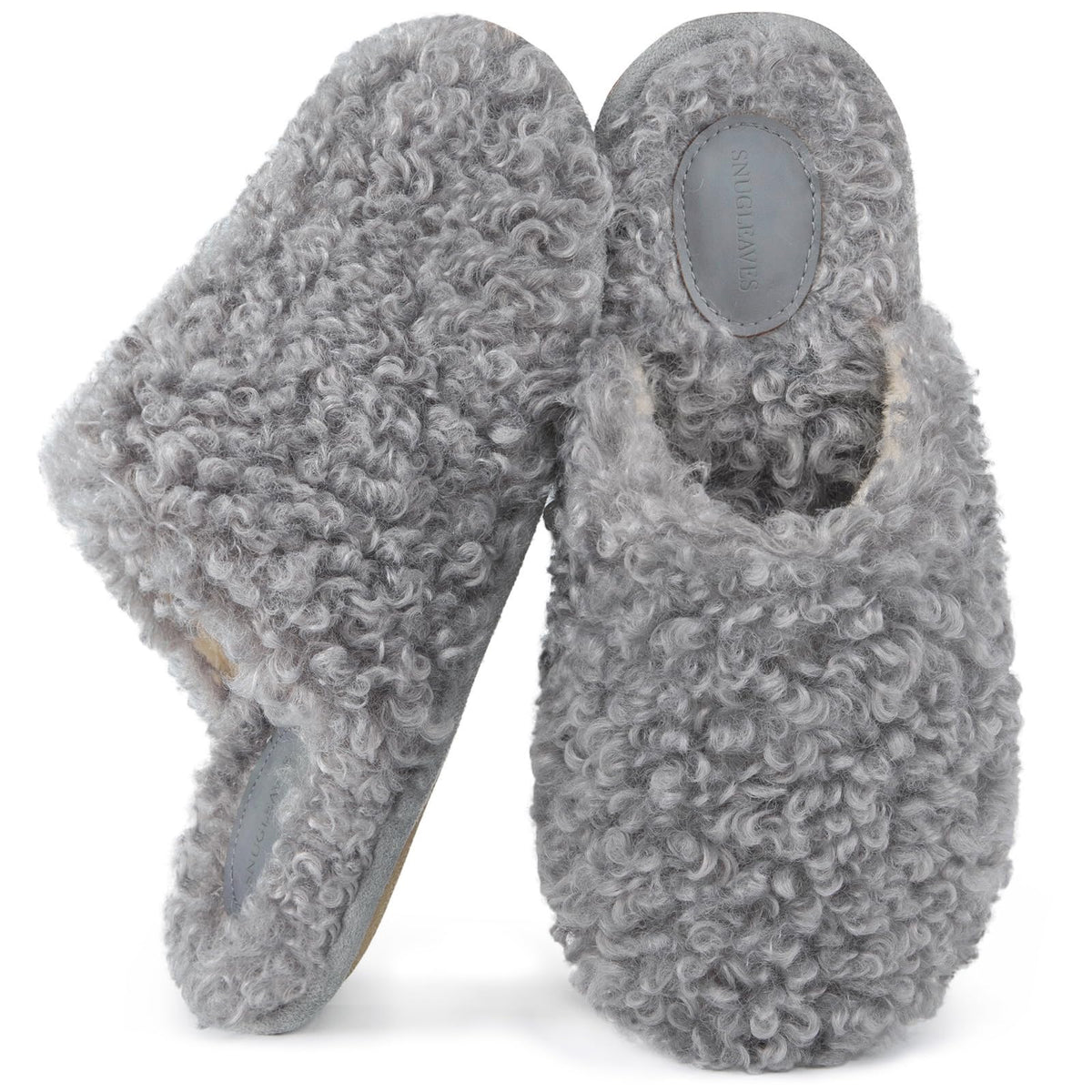 Snug Leaves Women's Scuff Slippers Furry Cute Memory Foam House Shoes