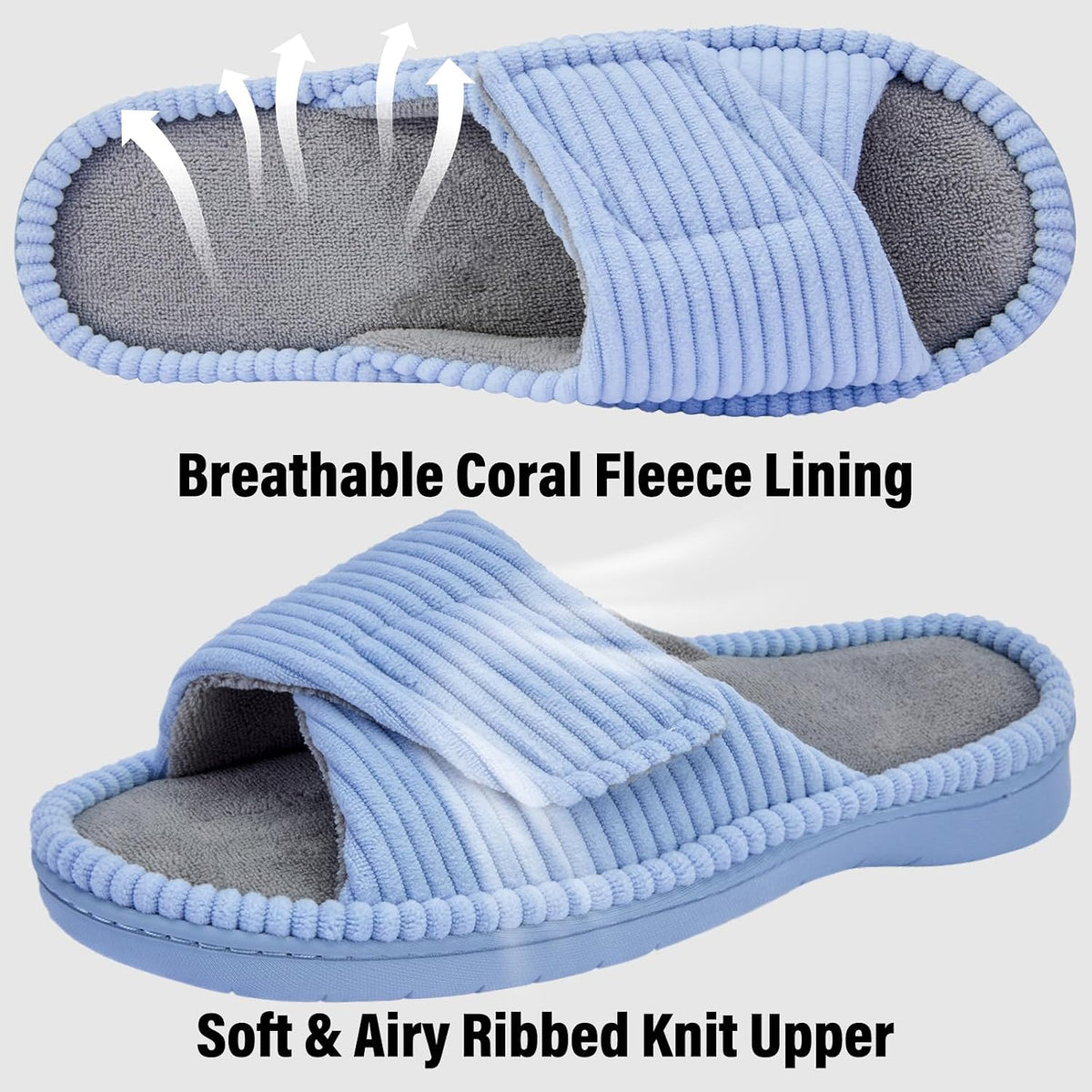 Women's Slippers with Arch Support, Memory Foam Shoes for Plantar Fasciitis