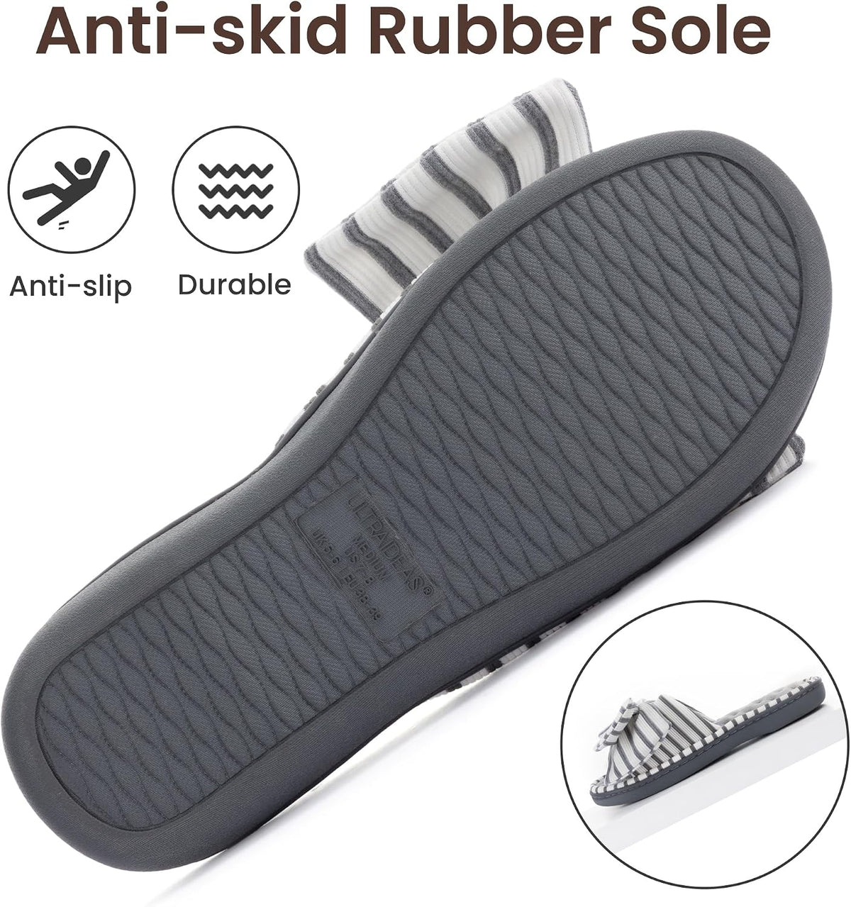 ULTRAIDEAS Women's Open Toe Indoor Outdoor Slippers