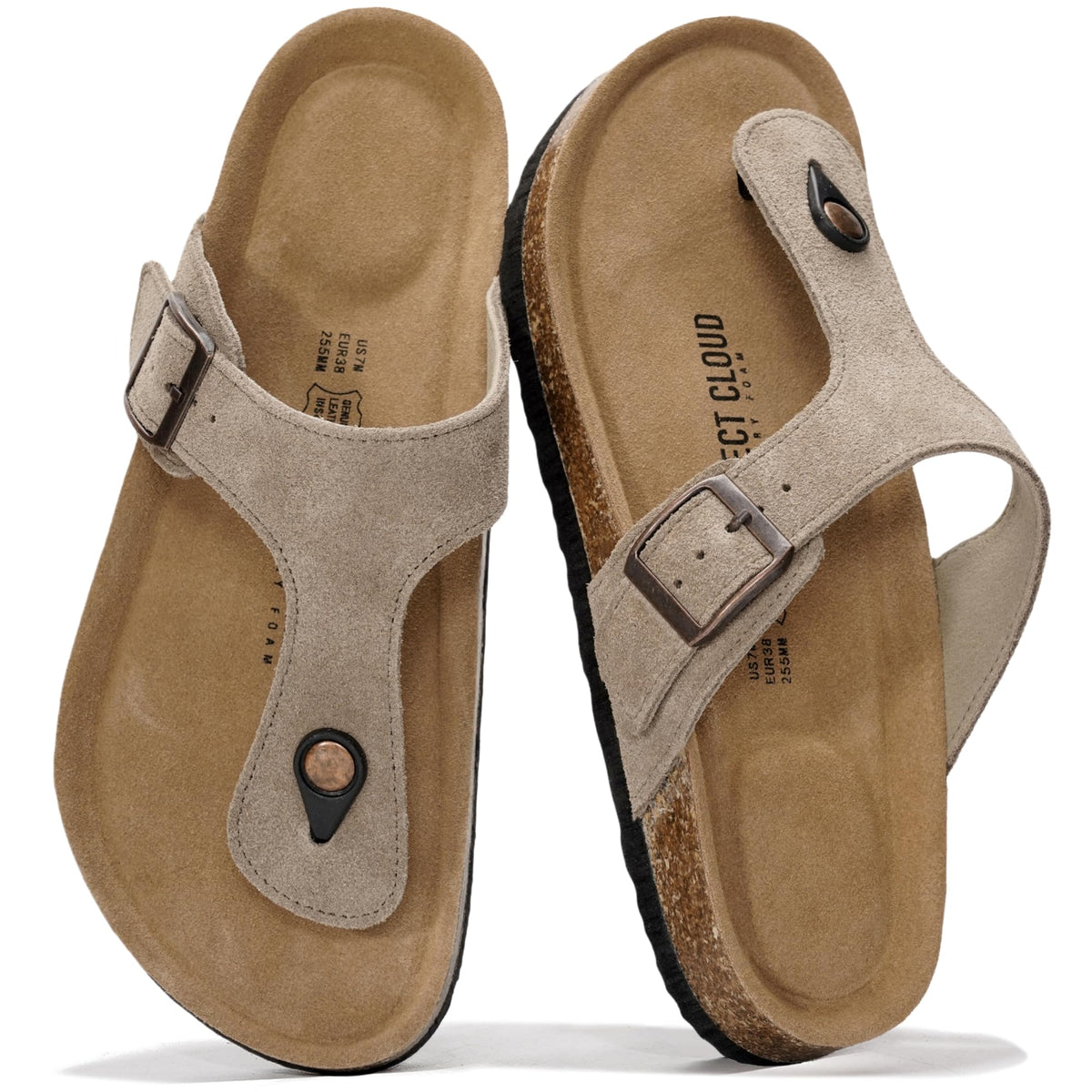 Project Cloud 100% Genuine Leather Thong Sandals & Flip Flops for Women