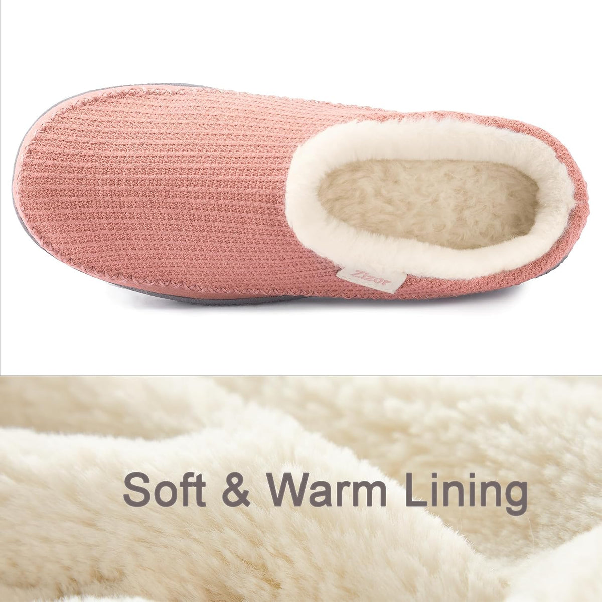Zizor Women's Fuzzy House Slippers Memory Foam Indoor