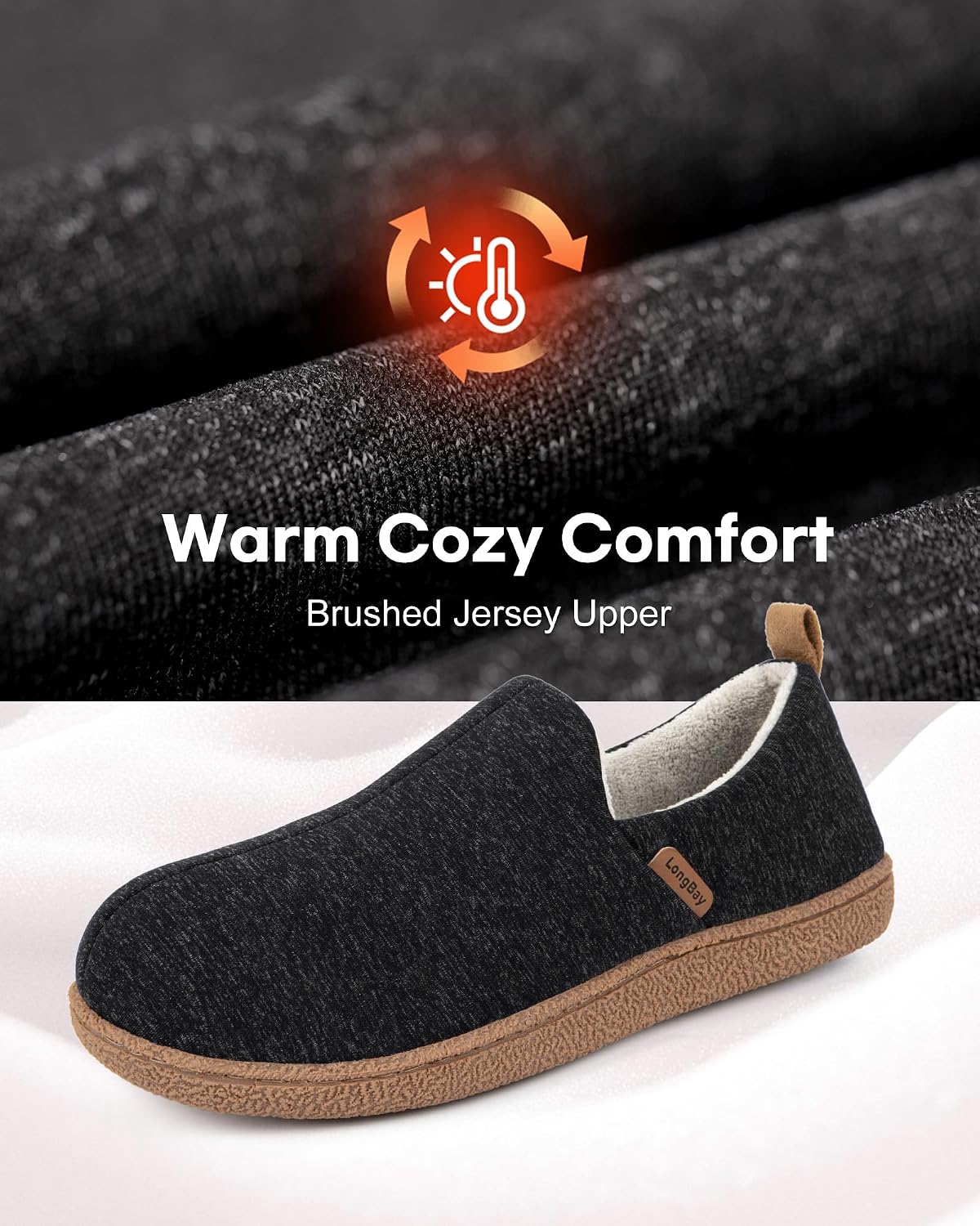 LongBay Women's Slippers Memory Foam Cozy House Shoes for Indoor Outdoor