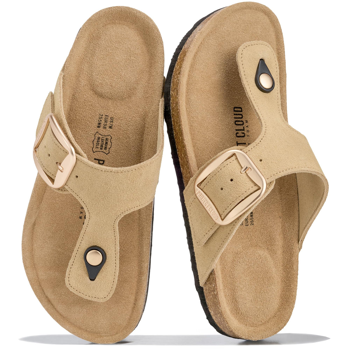Project Cloud 100% Genuine Leather Thong Sandals & Flip Flops for Women