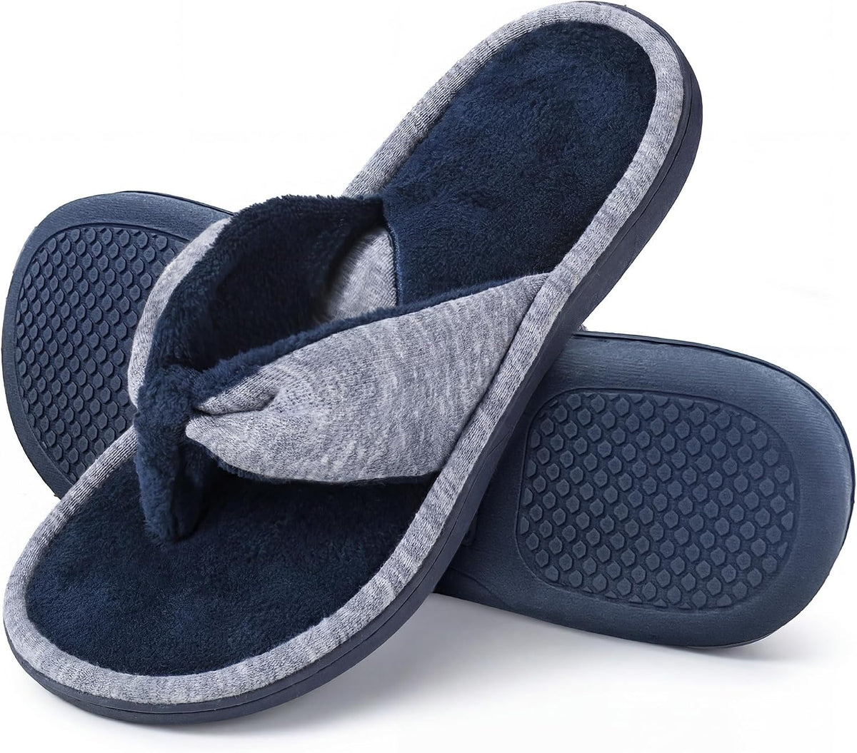 Wishcotton Women's Memory Foam Spa Thong Flip Flops Cozy Slippers