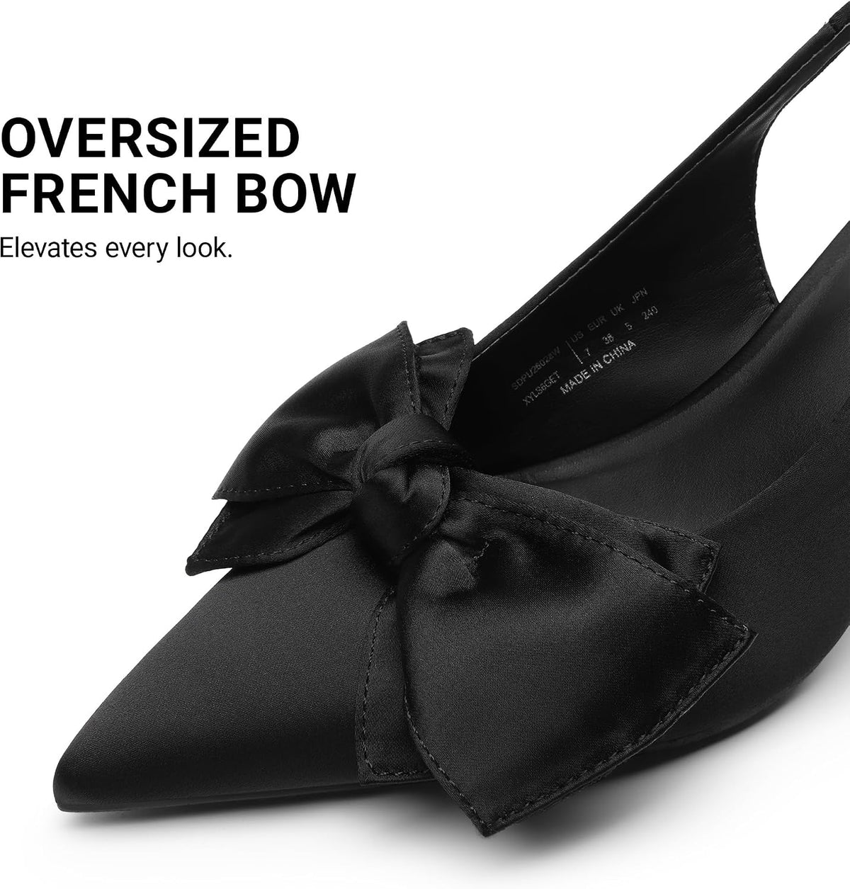 DREAM PAIRS Women's Slingback Pump Heel Shoes with Bow
