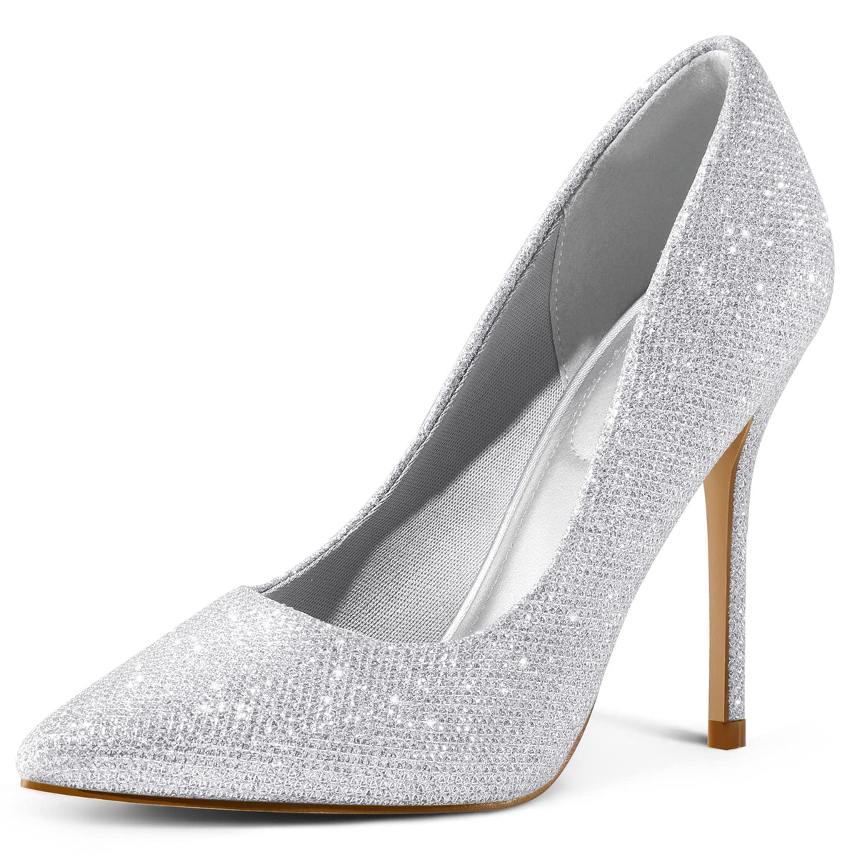 mysoft Women's High Heels Pumps Closed Pointed Toe Stiletto 4IN Dress Shoes