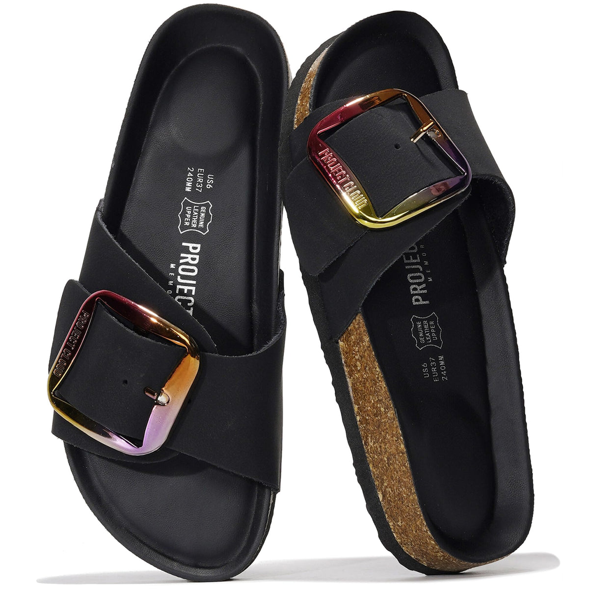 Project Cloud 100% Genuine Leather Sandals Women Comfortable Womens Slides