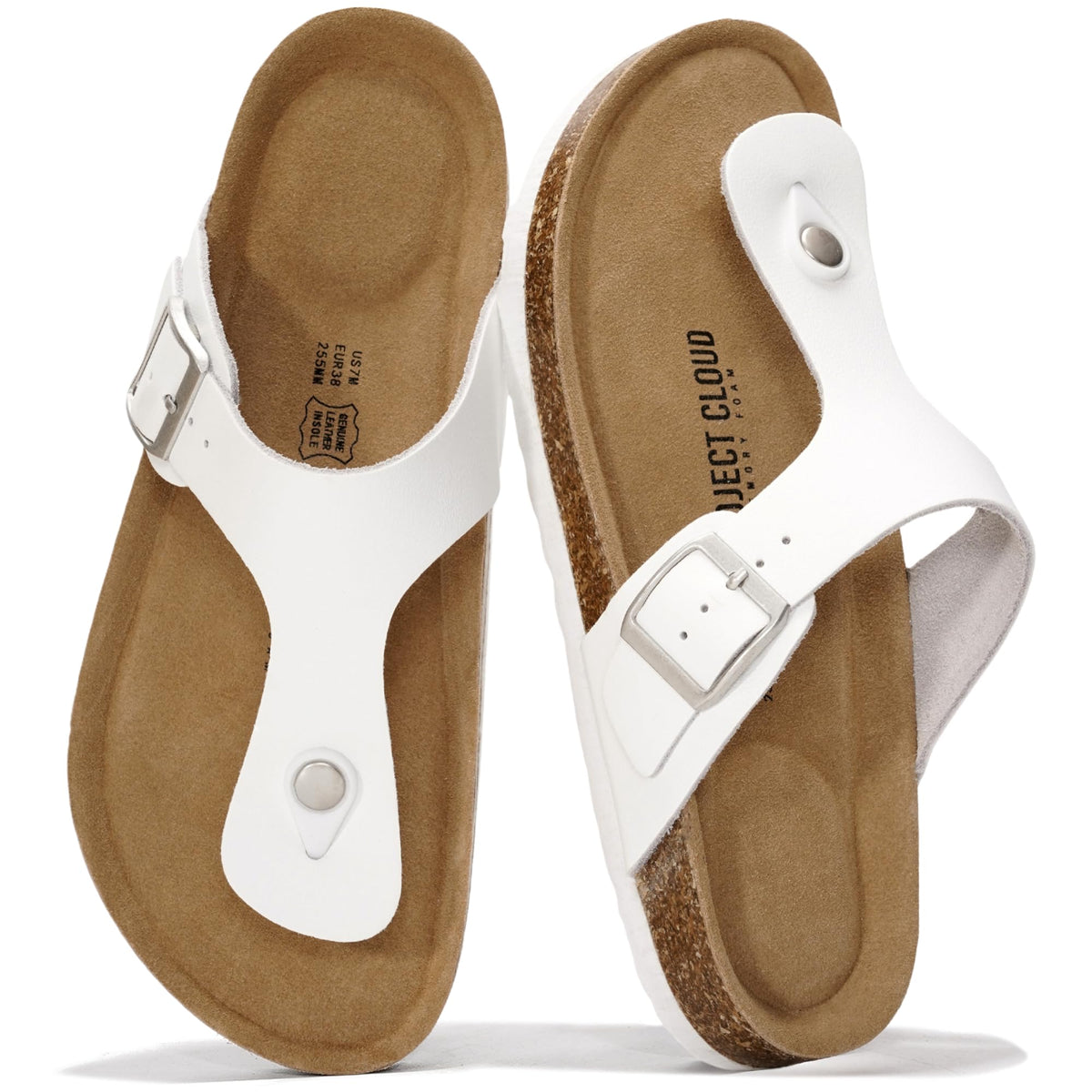 Project Cloud 100% Genuine Leather Thong Sandals & Flip Flops for Women