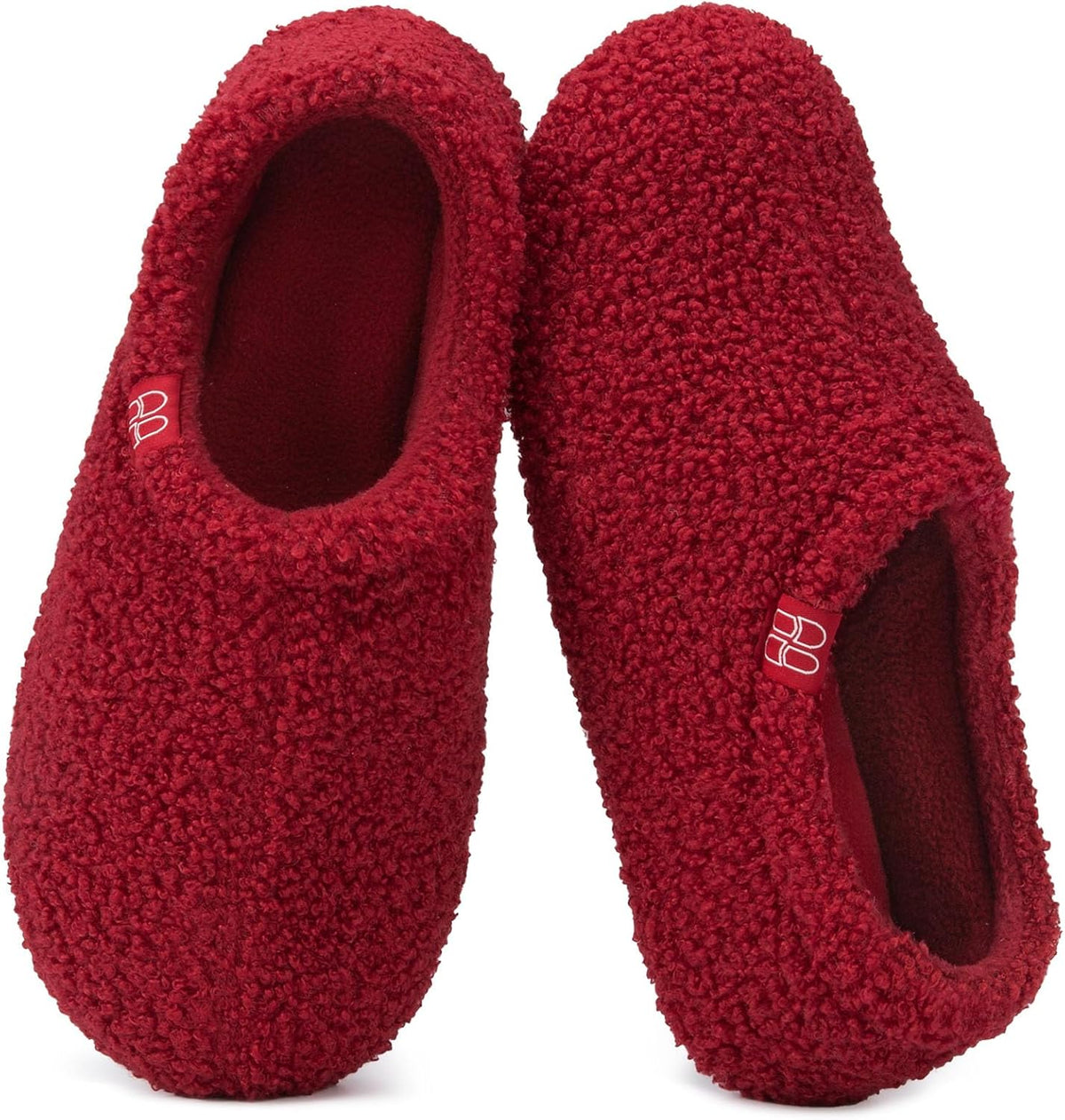 HomeTop Women's Fuzzy Curly Fur Fleece Lining Memory Foam Loafer Slippers