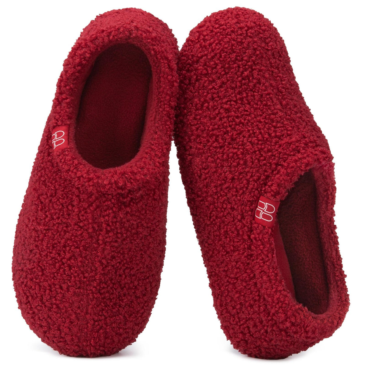 HomeTop Women's Fuzzy Curly Fur Fleece Lining Memory Foam Loafer Slippers