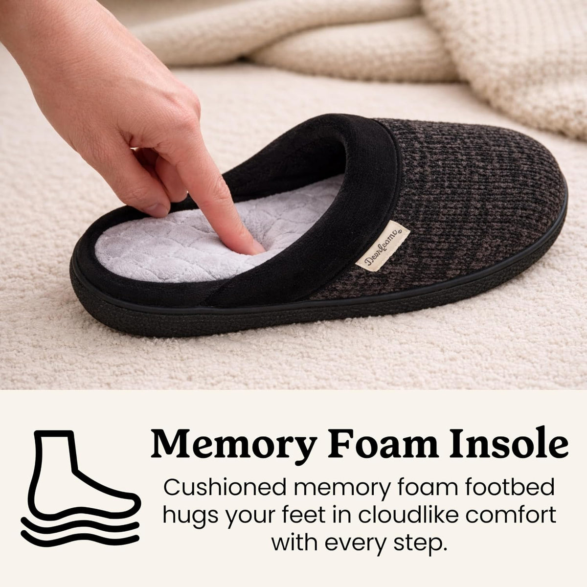 Dearfoams Women's Samantha Knit Closed Toe Scuff Slipper