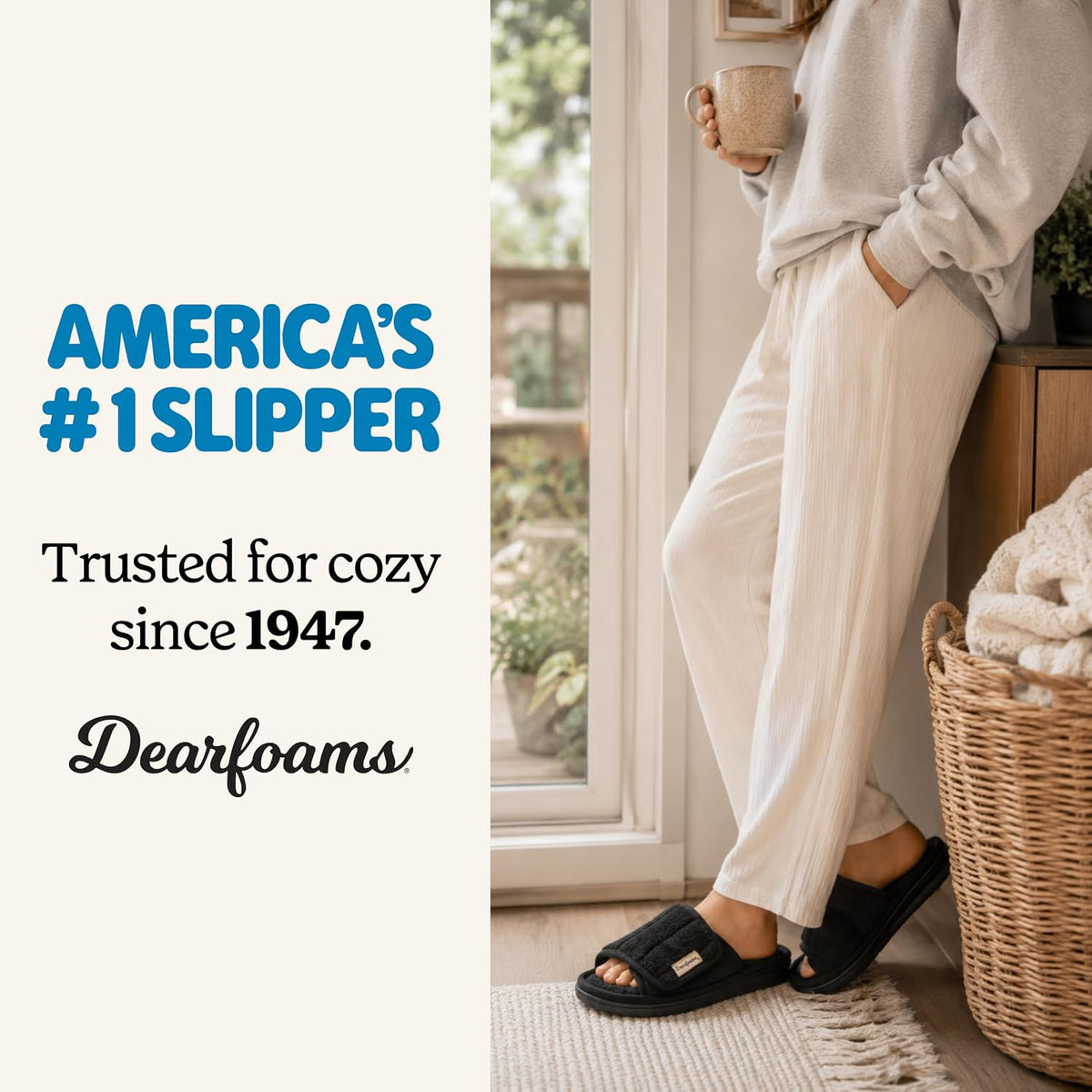 Dearfoams Mickey Adjustable Terry Slide, Memory Foam Washable Open Toe Indoor Summer House Slippers