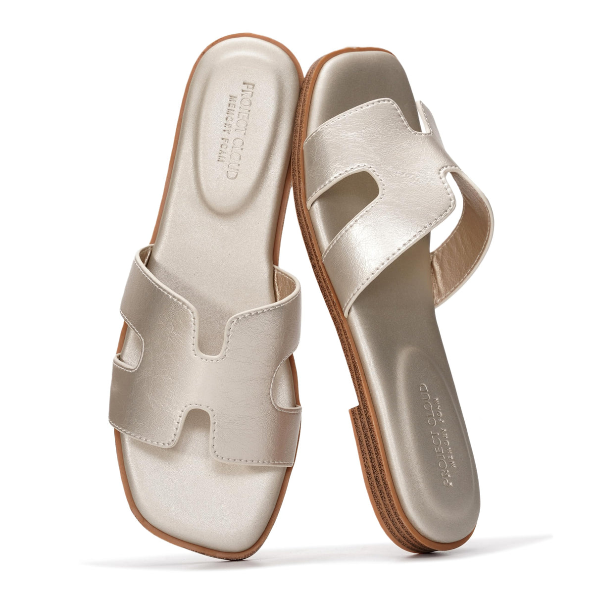 Project Cloud 100% Genuine Leather Sandals Women Flats For Women (Jannel)