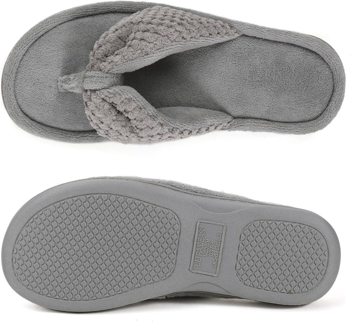 ULTRAIDEAS Women's Popcorn Flip Flop House Slipper with Memory Foam, Gift for Women Mom