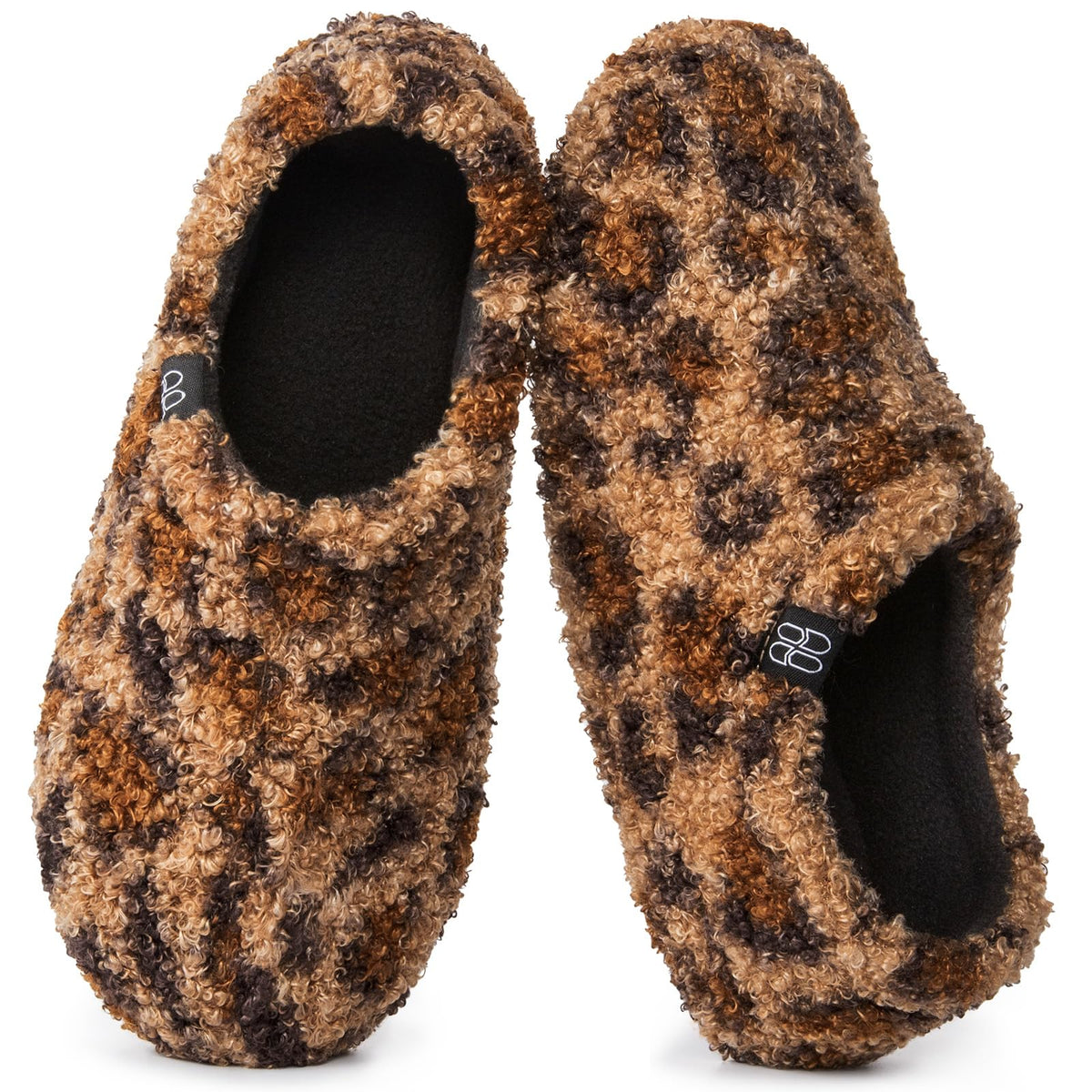 HomeTop Women's Fuzzy Curly Fur Fleece Lining Memory Foam Loafer Slippers