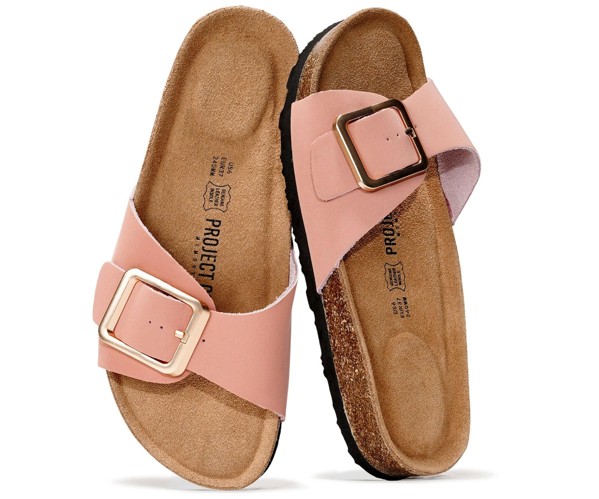 Project Cloud 100% Genuine Leather Sandals Women Comfortable Womens Slides