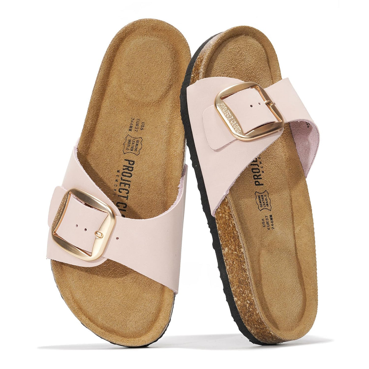 Project Cloud 100% Genuine Leather Sandals Women Comfortable Womens Slides
