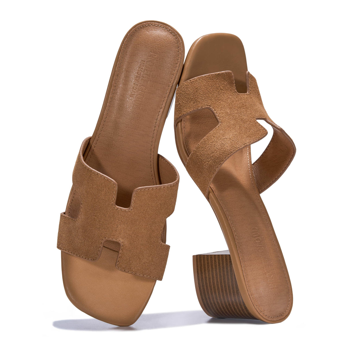 Project Cloud 100% Genuine Leather Block Heeled Sandals for Women(Opal)