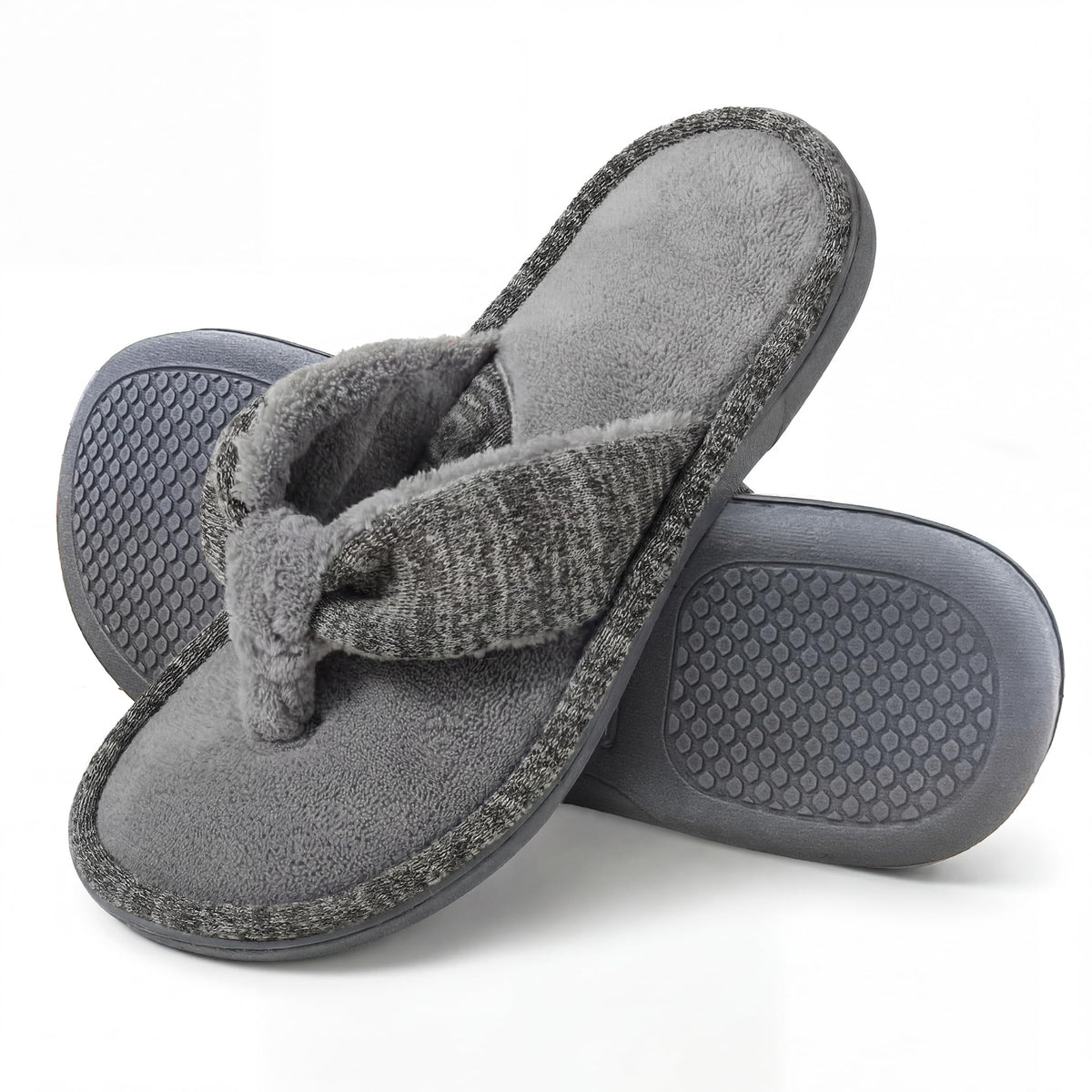 Wishcotton Women's Memory Foam Spa Thong Flip Flops Cozy Slippers