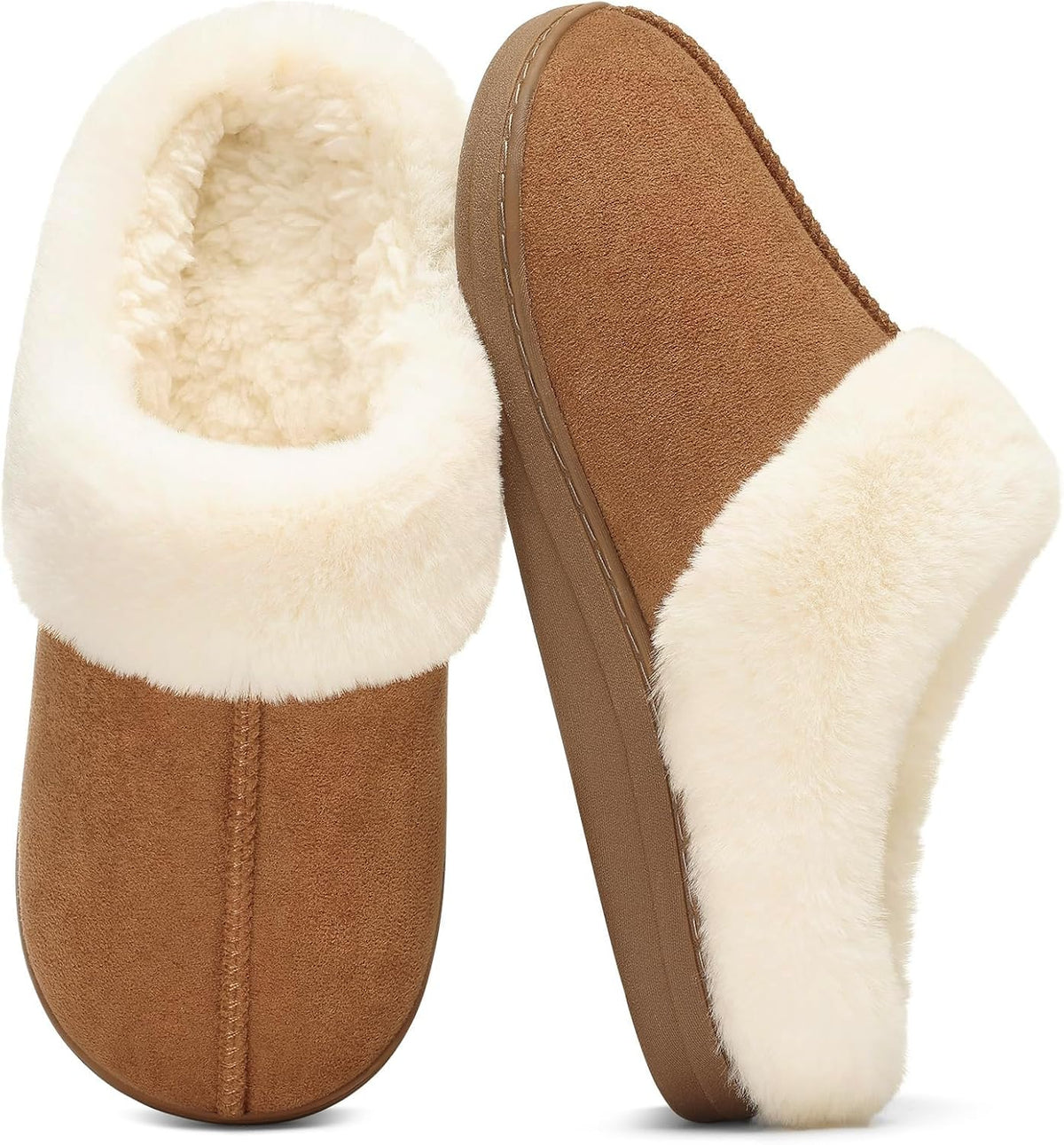 Evshine Women's Memory Foam Fuzzy Slippers Cozy House Shoes