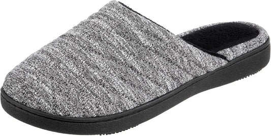 Isotoner Women's Premium Knit Slide Slippers - Moisture-Wicking Lining, Rubber Indoor/Outdoor Sole - Machine Washable House Shoes